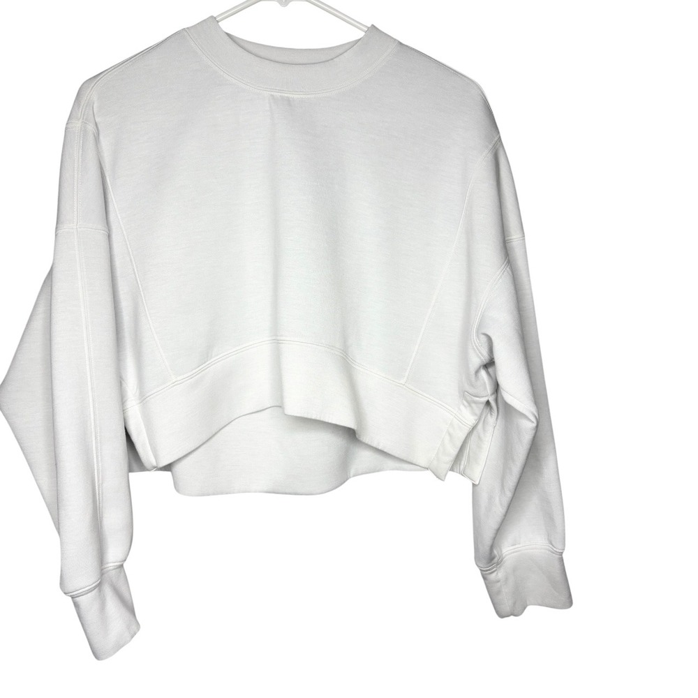 Abercrombie Your Personal Best White Cropped Sweatshirt Size Small Pullover